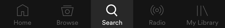 Spotifyの検索ボタン