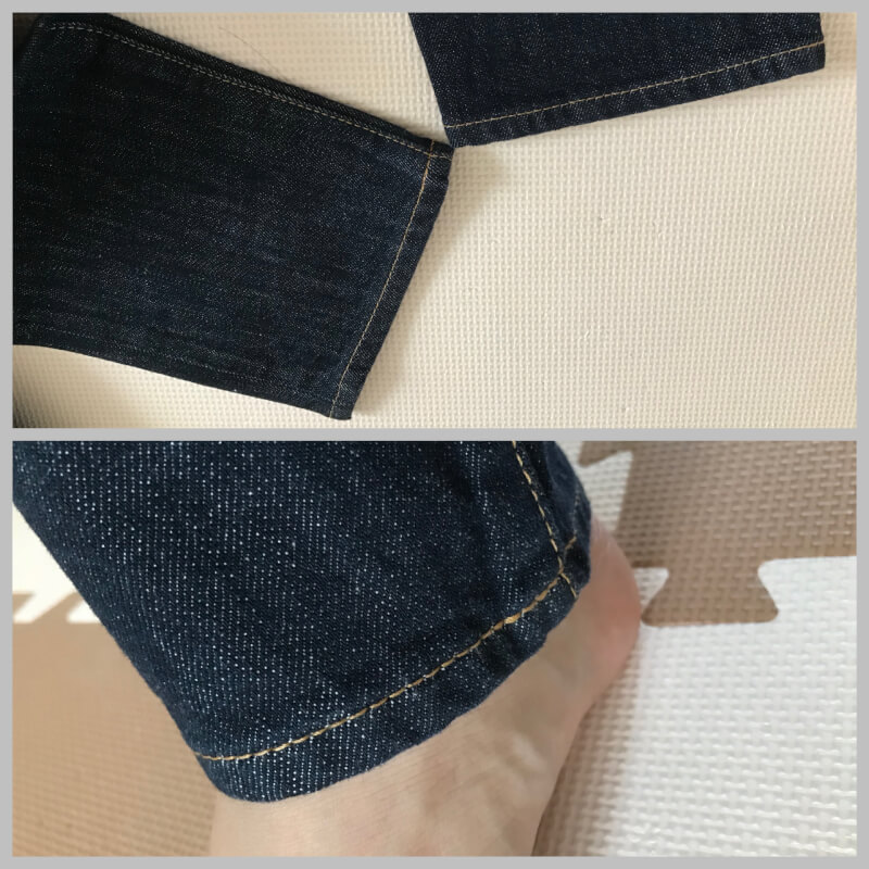 ZOZOのジーンズ。裾がぴったり。