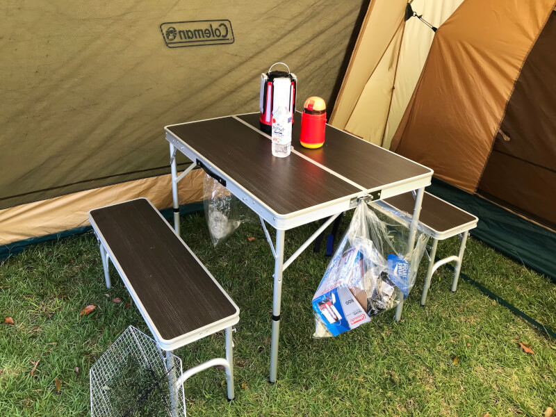 クイックキャンプの椅子付き折りたたみテーブルセットをレビュー | moriawase（モリアワセ）